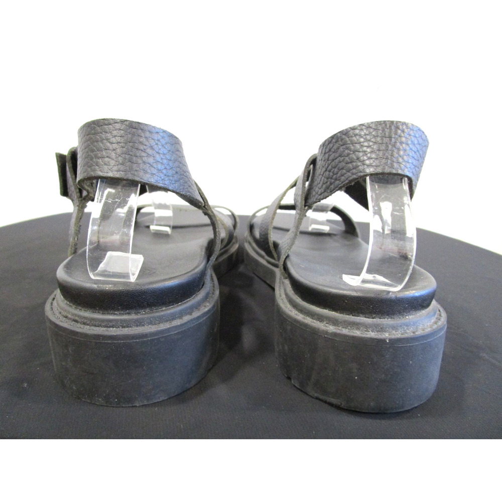 EUC! Urban Outfitters Black Leather Ankle Strap Platform Sandals Women Sz 10 - Picture 5 of 10